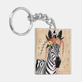Klimt Zebra | Bodemteelt Sleutelhanger (Voorkant Links)