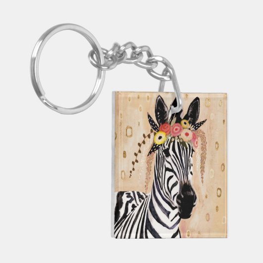 Klimt Zebra | Bodemteelt Sleutelhanger (Voorkant Links)