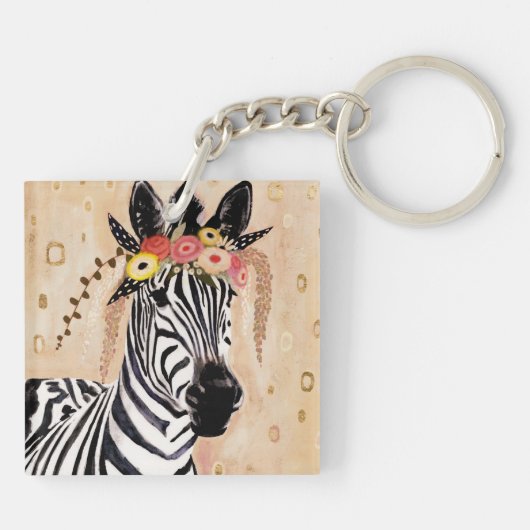 Klimt Zebra | Bodemteelt Sleutelhanger (Achterkant)