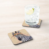 Klimt Zebra | In bloemen toegevoegd Bier Onderzetter (Rechterzijde)