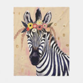 Klimt Zebra | In bloemen toegevoegd Fleece Deken (Voorkant)