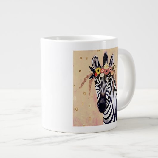 Klimt Zebra | In bloemen toegevoegd Grote Koffiekop (Voorkant rechts)