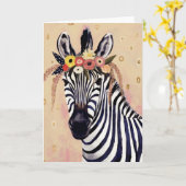 Klimt Zebra | In bloemen toegevoegd Kaart (Gele Bloem)