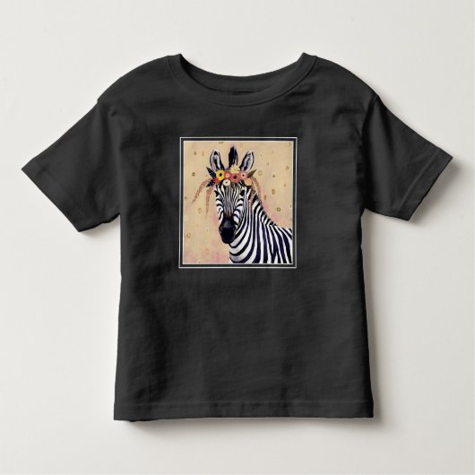 Klimt Zebra | In bloemen toegevoegd Kinder Shirts (Voorkant)