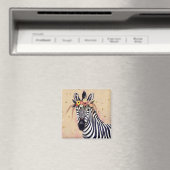 Klimt Zebra | In bloemen toegevoegd Magneet (Insitu (Vaatwasser))