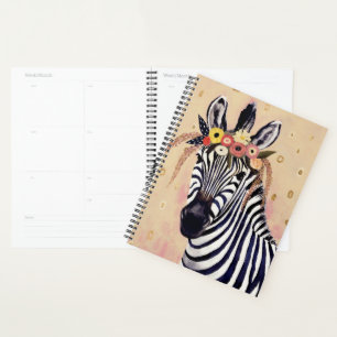 Klimt Zebra   In bloemen toegevoegd Planner