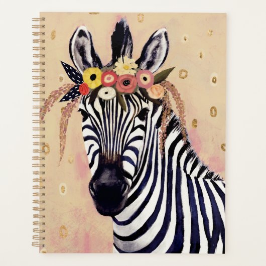 Klimt Zebra | In bloemen toegevoegd Planner (Voorkant)