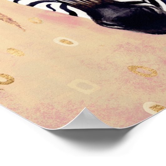 Klimt Zebra | In bloemen toegevoegd Poster (Hoek)