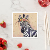 Klimt Zebra | In bloemen toegevoegd Servet (Insitu)