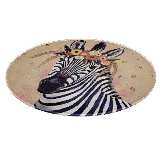 Klimt Zebra | In bloemen toegevoegd Snijplank (Hoek)