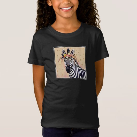 Klimt Zebra | In bloemen toegevoegd T-shirt (Voorkant)