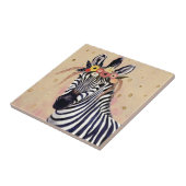 Klimt Zebra | In bloemen toegevoegd Tegeltje (Zijkant)