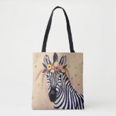Klimt Zebra | In bloemen toegevoegd Tote Bag (Voorkant)