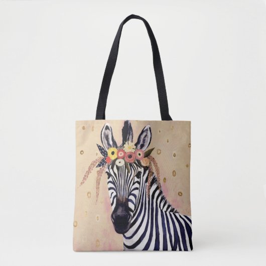 Klimt Zebra | In bloemen toegevoegd Tote Bag (Voorkant)