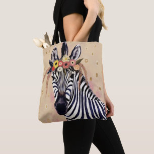 Klimt Zebra   In bloemen toegevoegd Tote Bag