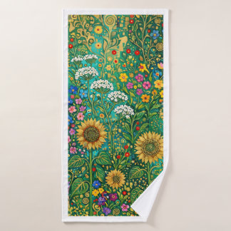Klimt Zonnebloemwei Badhanddoek