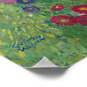 Klimt's Boerderij tuin met zonnebloemen Poster (Hoek)