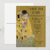 Klimt's De Kus - Art Nouveau Save the Date (Voorkant / Achterkant)