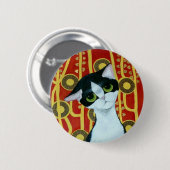 Klimt's kat ronde button 5,7 cm (Voorkant /achterkant)