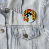 Klimt's kat ronde button 5,7 cm (In situ)