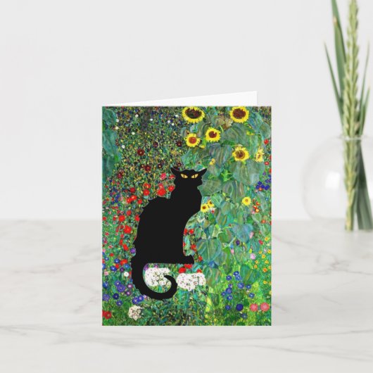 Klimt's Tuin met Le Chat Noir Bedankkaart (Voorkant)