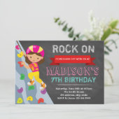 Klimuitnodiging voor Girl rock Kaart (Staand voorkant)