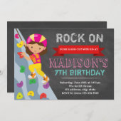 Klimuitnodiging voor Girl rock Kaart (Voorkant / Achterkant)