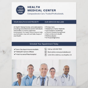 Kliniek Dokter Gezondheidszorg Aangepast Logo Foto Flyer