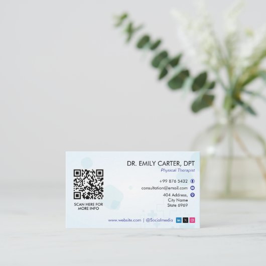 kliniek voor orthopedische therapie | Modern wit Visitekaartje (Staand voorkant)