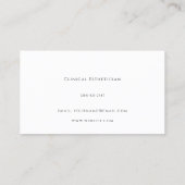 Klinisch Estheet Minimalistisch Elegant Visitekaartje (Achterkant)