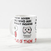 Klinisch gekke tweemaal grappige koffiemok (Voorkant links)