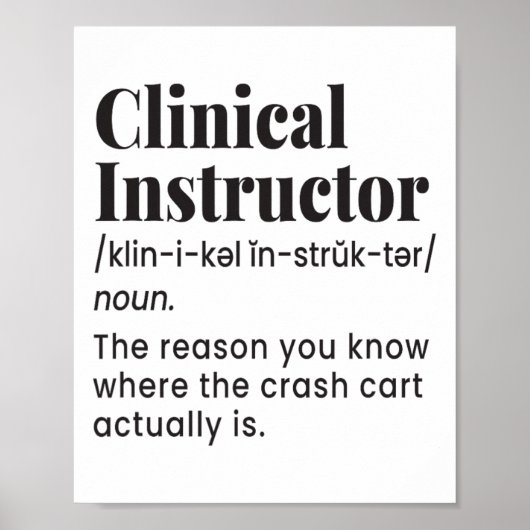 Klinisch instructeur Verpleegkundige Leraar Grappi Poster (Voorkant)