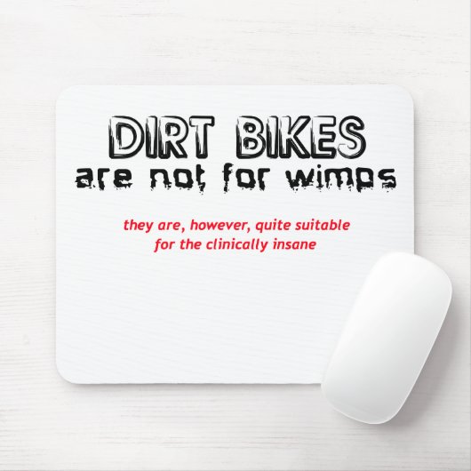 Klinisch Krankzinnig - de Motocross van de Fiets Muismat (Met muis)