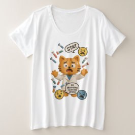 Klinisch Lab Tech Kat Voert Zoveel Tests Uit Grote Maat T-shirt