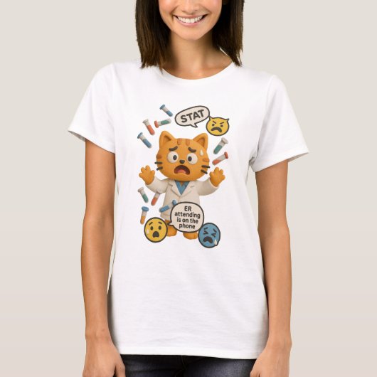 Klinisch Lab Tech Kat Voert Zoveel Tests Uit T-shirt (Voorkant)