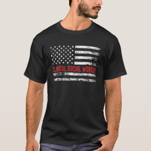 Klinisch maatschappelijk werker VS-vlag Profession T-shirt