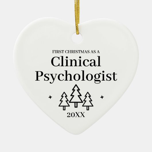 Klinisch Psycholoog Hart Kerstversiering Keramisch Ornament (Voorkant)
