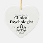Klinisch Psycholoog Hart Kerstversiering Keramisch Ornament (Achterkant)