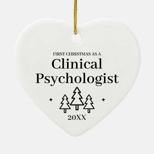 Klinisch Psycholoog Hart Kerstversiering Keramisch Ornament (Achterkant)