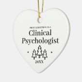 Klinisch Psycholoog Hart Kerstversiering Keramisch Ornament (Links)