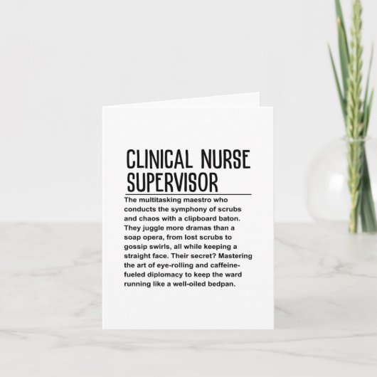 Klinisch verpleegkundige supervisor kaart (Voorkant)