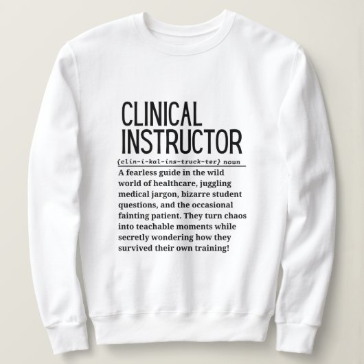 Klinische instructie trui (Design voorkant)