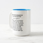 Klinische Nurse Health Informatics Nurse Specialis Tweekleurige Koffiemok (Voorkant links)