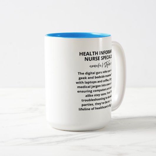 Klinische Nurse Health Informatics Nurse Specialis Tweekleurige Koffiemok (Voorkant rechts)