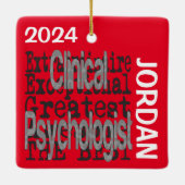 Klinische psycholoog Extraordinaire CUSTOM Keramisch Ornament (Achterkant)