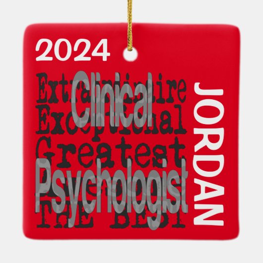 Klinische psycholoog Extraordinaire CUSTOM Keramisch Ornament (Achterkant)