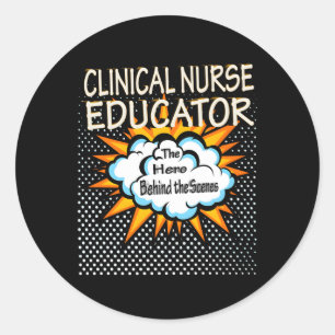 Klinische verpleegkundige Opvoeder Hero Job Ronde Sticker