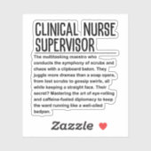Klinische verpleegkundige Supervisor Sticker (Vel)
