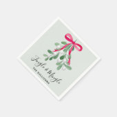 Klink En Klets Misteletoe Groen Kerstmis Servet (Hoek)