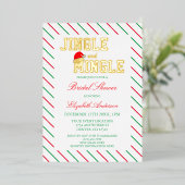 Klink en meng kerst bruiloftborrel folie uitnodiging (Staand Voorkant)
